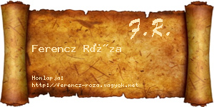 Ferencz Róza névjegykártya
