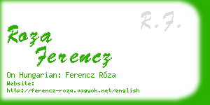 roza ferencz business card
